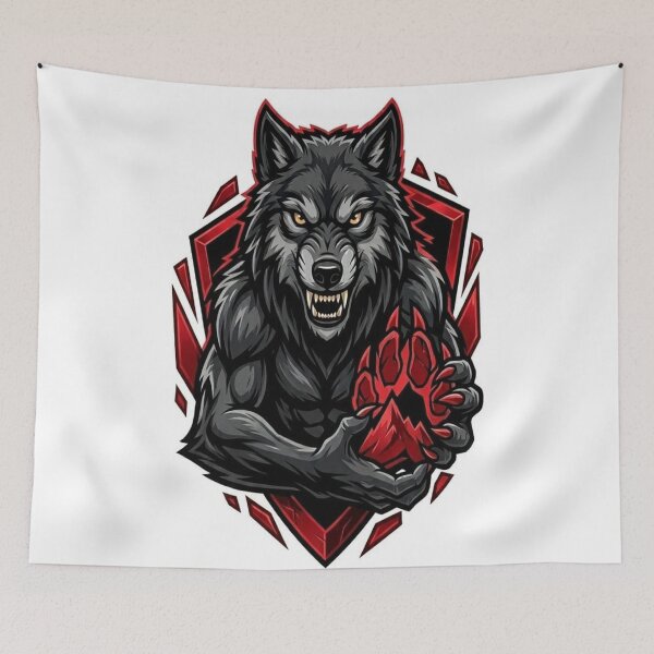 Item preview, The Midnight Crimson Wolf - Fierce Beast Esports Mascot designed and sold by Areebanawab.
