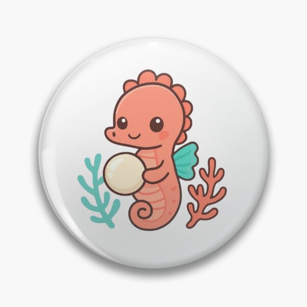 Item preview, Treasure Within Seahorse - Kawaii Ocean Sticker designed and sold by foryouandyours.