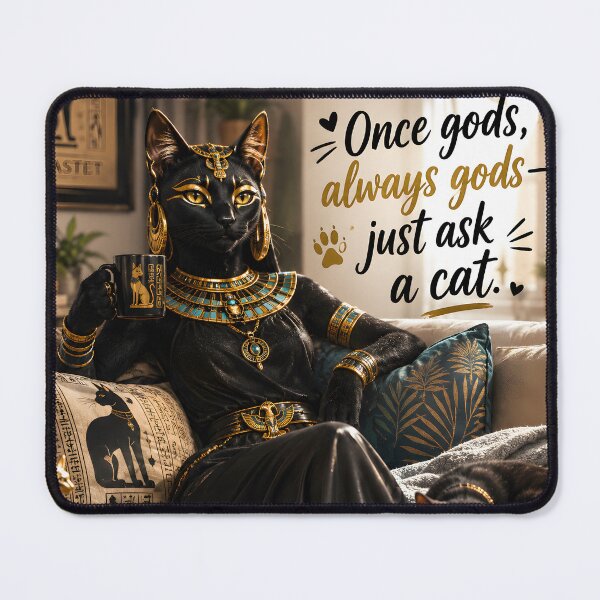 Item preview, Bastet Knows Best – Once Gods, Always Gods, Just Ask a Cat designed and sold by Sybille-Yates.