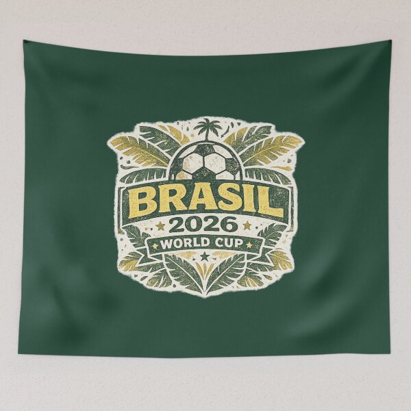 Item preview, Brasil World Cup 2026 Vintage Football Fan Shirt designed and sold by ArthUpscale.