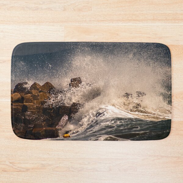 Item preview, Dramatic Crashing Ocean Wave on Coastal Rocks designed and sold by MariaAteva.