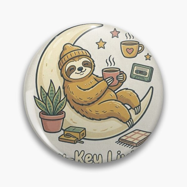 Item preview, Low Key Living Lazy Sloth Moon Sticker designed and sold by EmylDesigns.