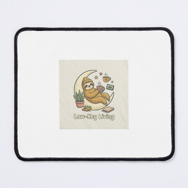 Item preview, Low Key Living Lazy Sloth Moon Sticker designed and sold by EmylDesigns.