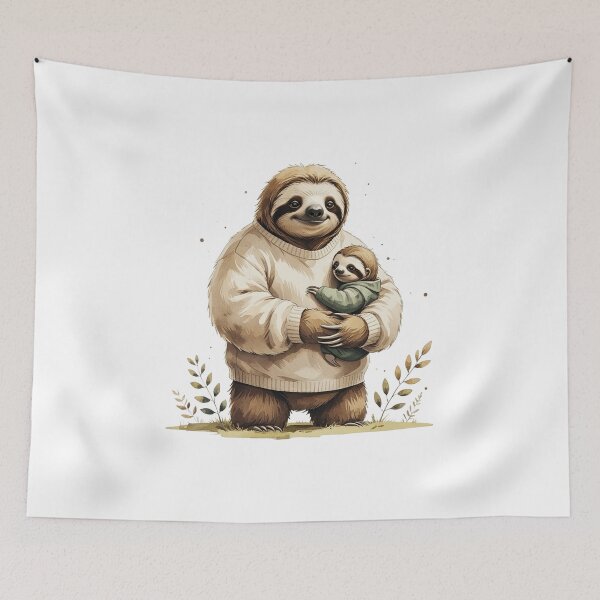 Item preview, Funny Papa Sloth And Baby Watercolor Father's Day designed and sold by AQUILAKREO.