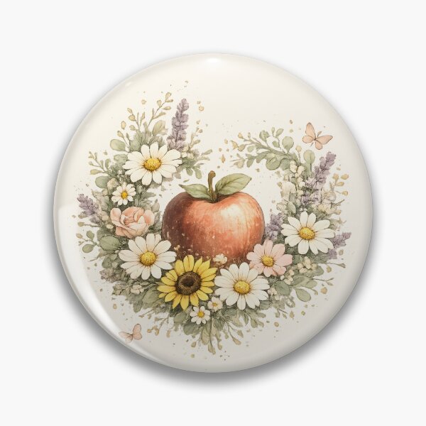 Item preview, Apple Blossom Botanical Watercolor Wreath designed and sold by Chic_Clip_Craft.
