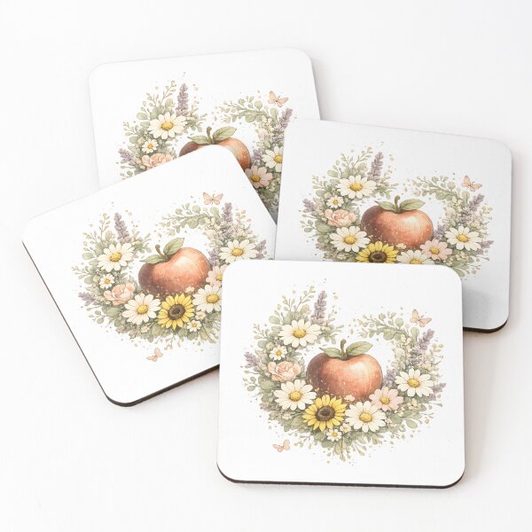 Item preview, Apple Blossom Botanical Watercolor Wreath designed and sold by Chic_Clip_Craft.