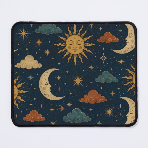 Item preview, Vintage Celestial Sun and Moon Bath Mat | Boho Night Sky Bathroom Decor designed and sold by SRY DESIGN.