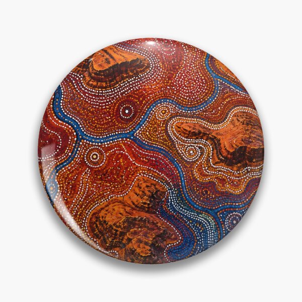 Item preview, Aboriginal Inspired Dot Art - Crimson Rocky Gorges With Water designed and sold by GrinGalore.