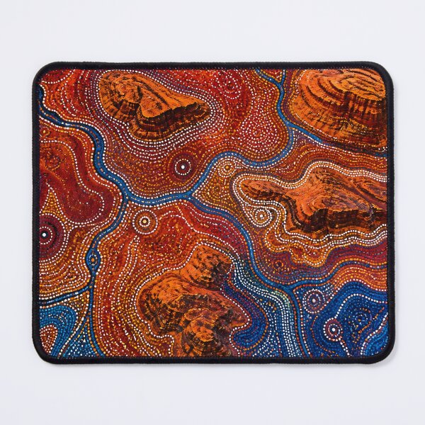Item preview, Aboriginal Inspired Dot Art - Crimson Rocky Gorges With Water designed and sold by GrinGalore.