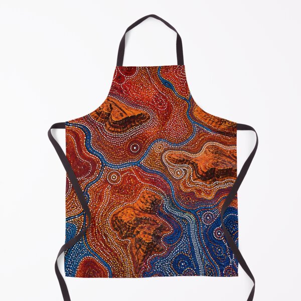 Item preview, Aboriginal Inspired Dot Art - Crimson Rocky Gorges With Water designed and sold by GrinGalore.