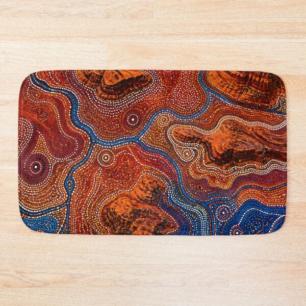 Item preview, Aboriginal Inspired Dot Art - Crimson Rocky Gorges With Water designed and sold by GrinGalore.