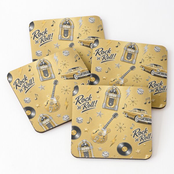 Item preview, Rock and Roll Wallpaper Retro 1950s Music Pattern designed and sold by Hookesmode.