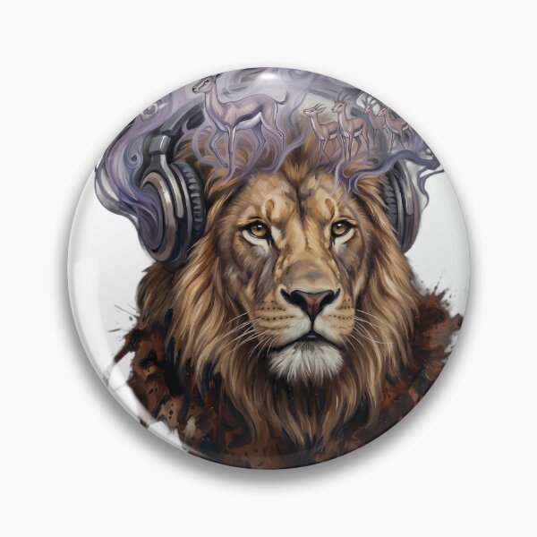 Item preview, Lion Business Classic T-Shirt Artistic Oil Painting Lion with Headphones designed and sold by SupernovaNote.