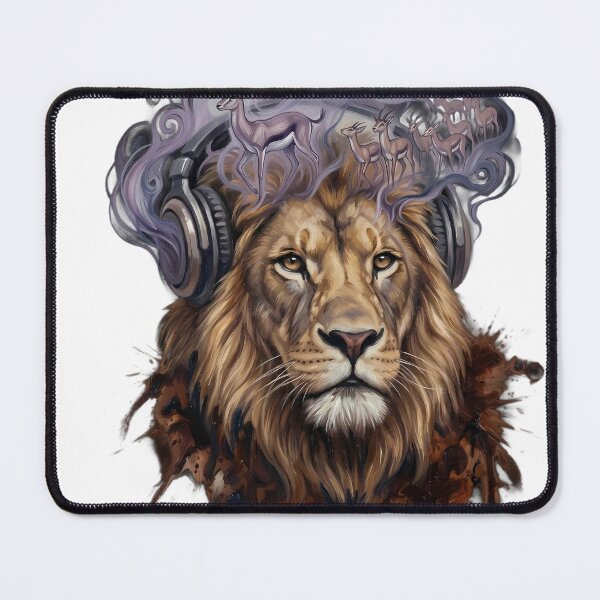 Item preview, Lion Business Classic T-Shirt Artistic Oil Painting Lion with Headphones designed and sold by SupernovaNote.