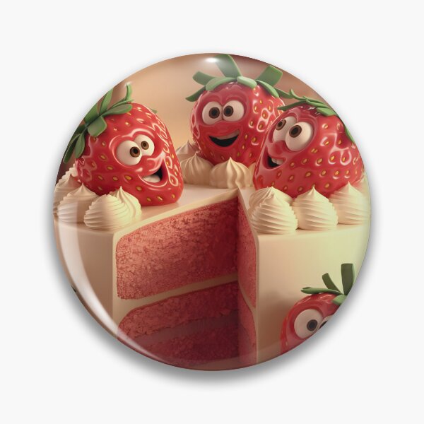 Item preview, Cheerful strawberry cake. designed and sold by MyHappyArtShop.