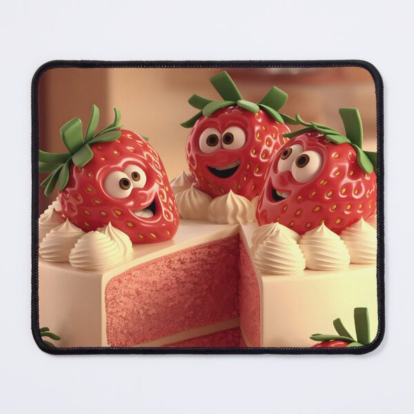 Item preview, Cheerful strawberry cake. designed and sold by MyHappyArtShop.