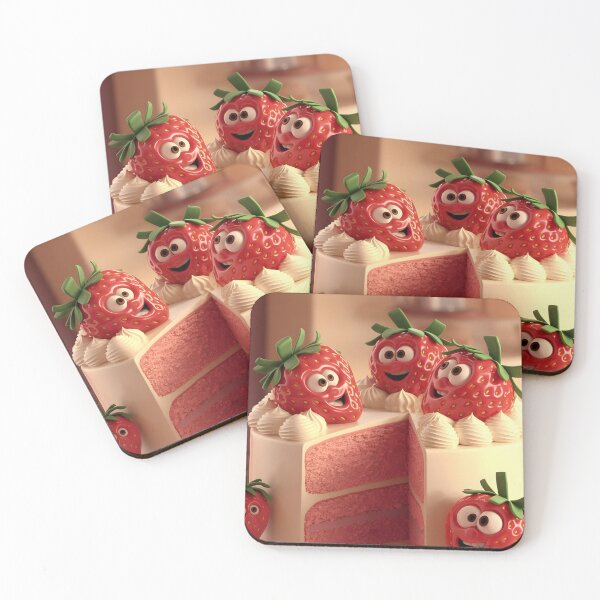 Item preview, Cheerful strawberry cake. designed and sold by MyHappyArtShop.