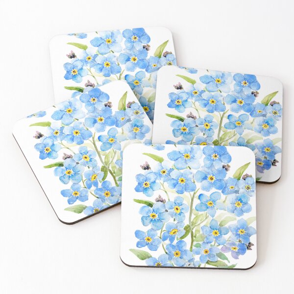 Item preview, hand painted blue forget me not 2026 designed and sold by ColorandColor.