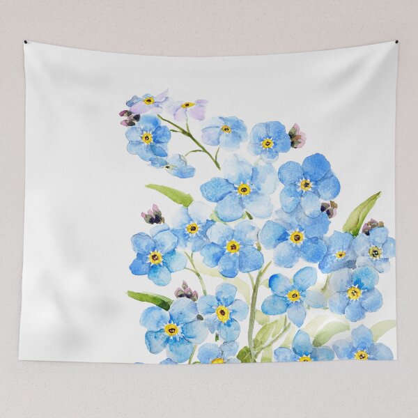 Item preview, hand painted blue forget me not 2026 designed and sold by ColorandColor.