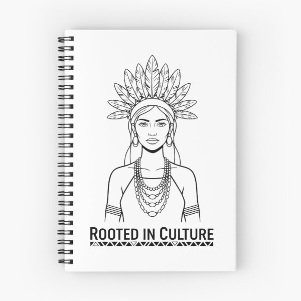 Item preview, Rooted in Culture Native American Woman Feather Headdress Line Art Design designed and sold by HaweeWear.