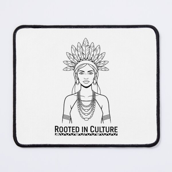 Item preview, Rooted in Culture Native American Woman Feather Headdress Line Art Design designed and sold by HaweeWear.