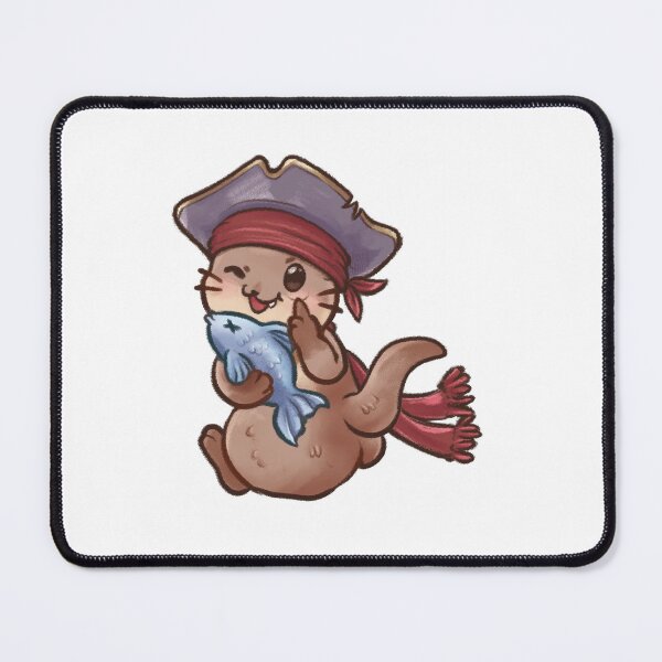 Item preview, [Otter] Little Pirate Otter with a bass fish designed and sold by makiragi.
