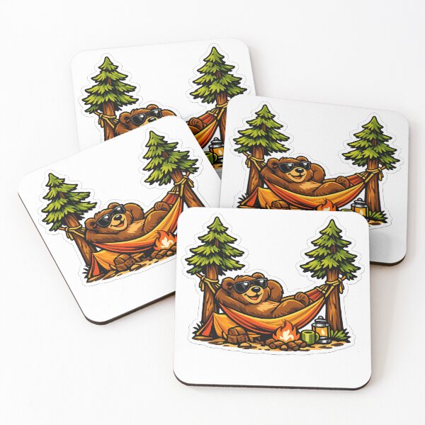 Item preview, Funny Cute Bear Chilling in Hammock Camping Art designed and sold by MIROUZ2000.