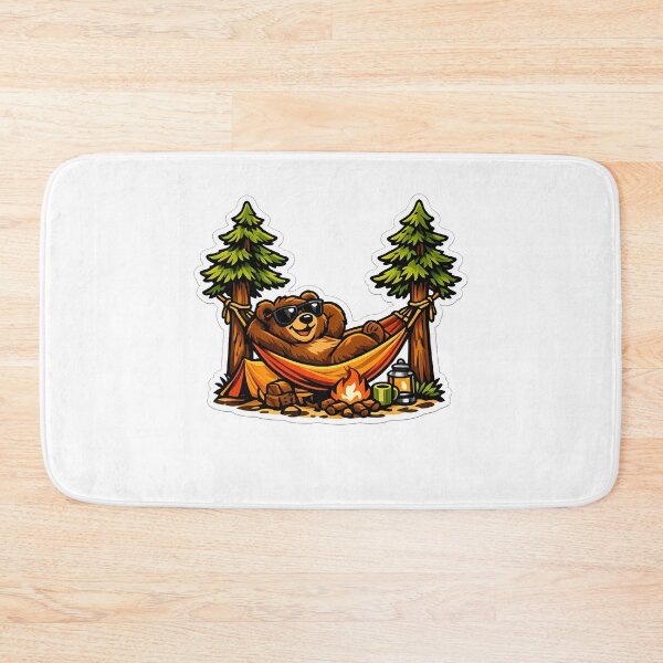 Item preview, Funny Cute Bear Chilling in Hammock Camping Art designed and sold by MIROUZ2000.