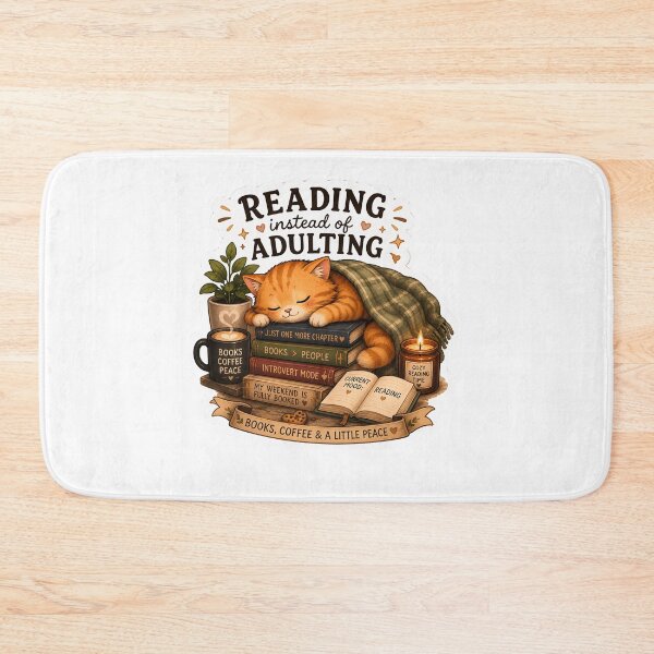 Item preview, Reading Instead of Adulting - Cozy Cat Sticker designed and sold by Meritstore.