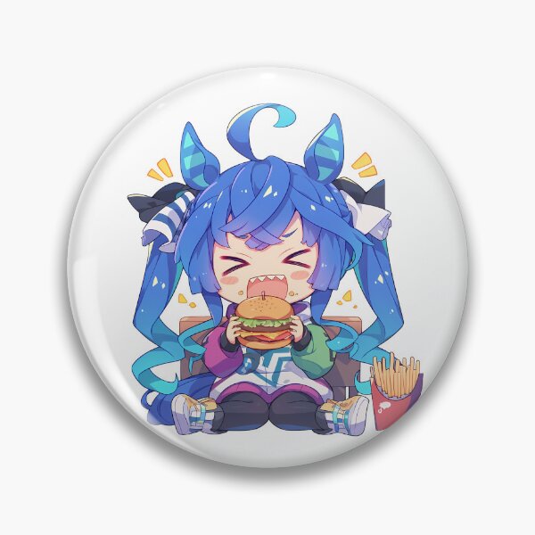Item preview, Twin Turbo Uma Musume Pretty Derby Chibi Kawaii Burger Excited Anime Girl Snack designed and sold by earlobejerk.