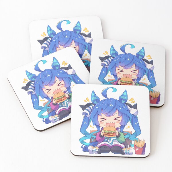 Item preview, Twin Turbo Uma Musume Pretty Derby Chibi Kawaii Burger Excited Anime Girl Snack designed and sold by earlobejerk.