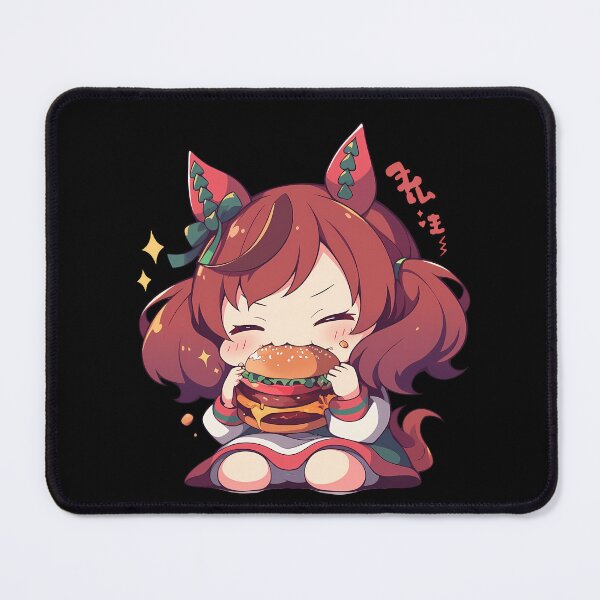Item preview, Nice Nature Uma Musume Chibi Burger Hungry Smile designed and sold by earlobejerk.