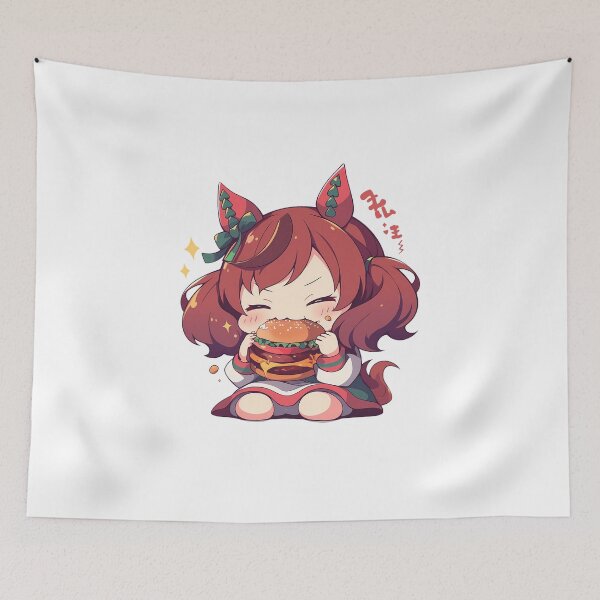 Item preview, Nice Nature Uma Musume Chibi Burger Hungry Smile designed and sold by earlobejerk.