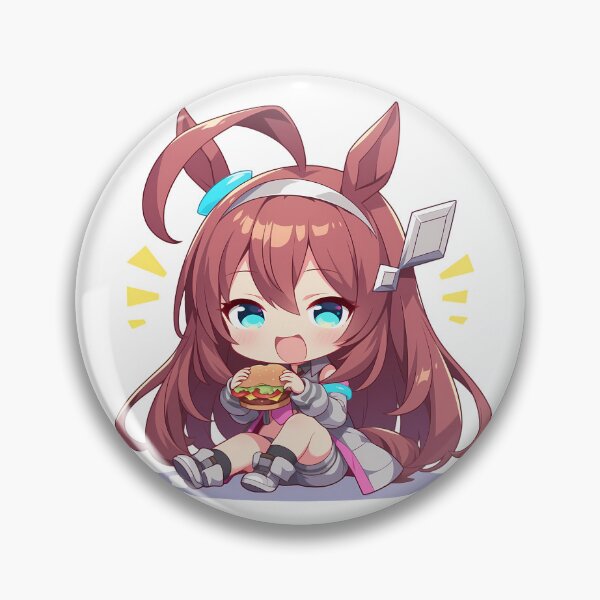 Item preview, Mihono Bourbon Uma Musume Pretty Derby Kawaii Chibi Burger Anime Girl Vivid Charm designed and sold by earlobejerk.