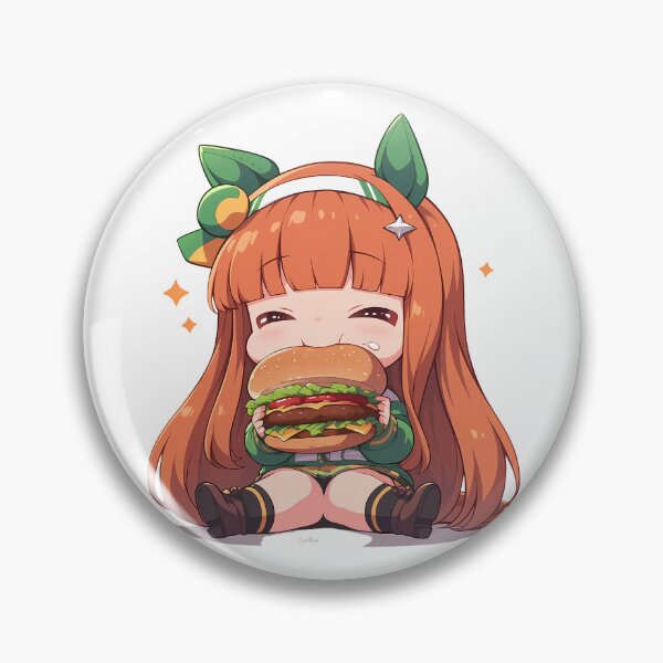 Item preview, Silence Suzuka Uma Musume Pretty Derby Chibi Kawaii Burger Anime Girl Sweet Joy designed and sold by earlobejerk.