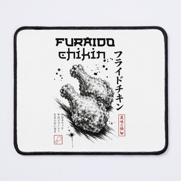 Item preview, Japanese Fried Chicken Ink Art | Furaido Chikin Sumi-e Food T-Shirt designed and sold by Thehatinthecat.