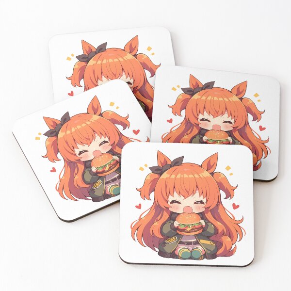 Item preview, Mayano Top Gun Uma Musume Pretty Derby Chibi Burger Cheer designed and sold by earlobejerk.