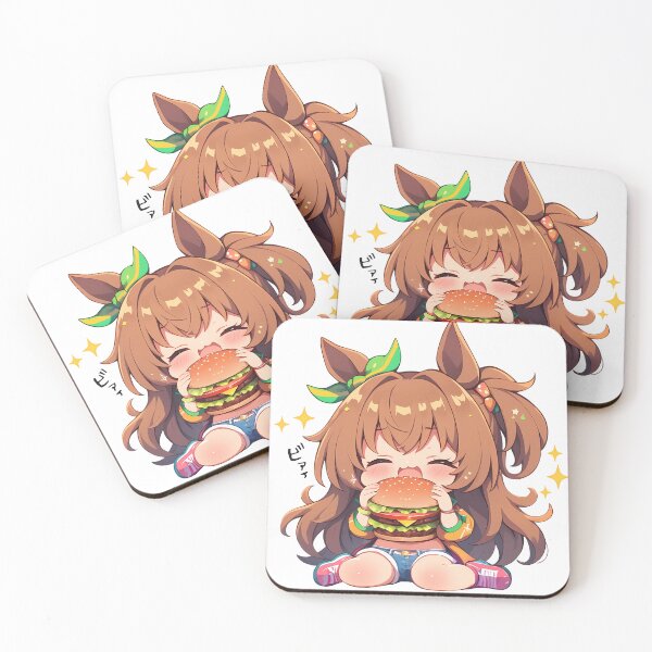 Item preview, Taiki Shuttle Uma Musume Chibi Burger Sparkle Smile designed and sold by earlobejerk.