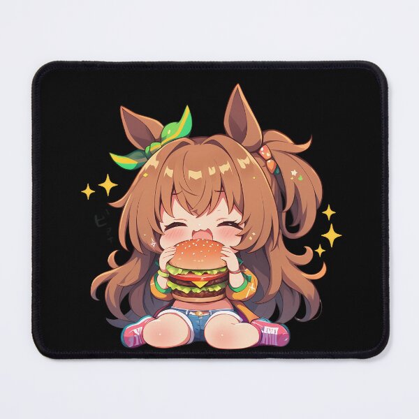 Item preview, Taiki Shuttle Uma Musume Chibi Burger Sparkle Smile designed and sold by earlobejerk.