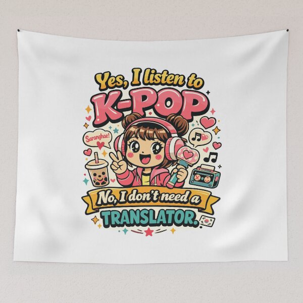 Item preview, Yes I listen to K-Pop | Funny retro design designed and sold by Pineapple-Tree.