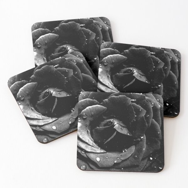 Item preview, Dark Moody Black Rose Macro with Dew Drops designed and sold by MariaAteva.