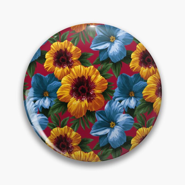 Item preview, Extra Large Yellow And Blue Floral Statement Pattern designed and sold by igraphixart.