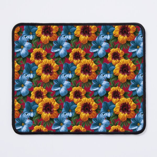Item preview, Extra Large Yellow And Blue Floral Statement Pattern designed and sold by igraphixart.