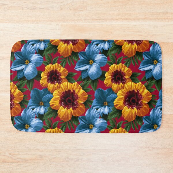 Item preview, Extra Large Yellow And Blue Floral Statement Pattern designed and sold by igraphixart.