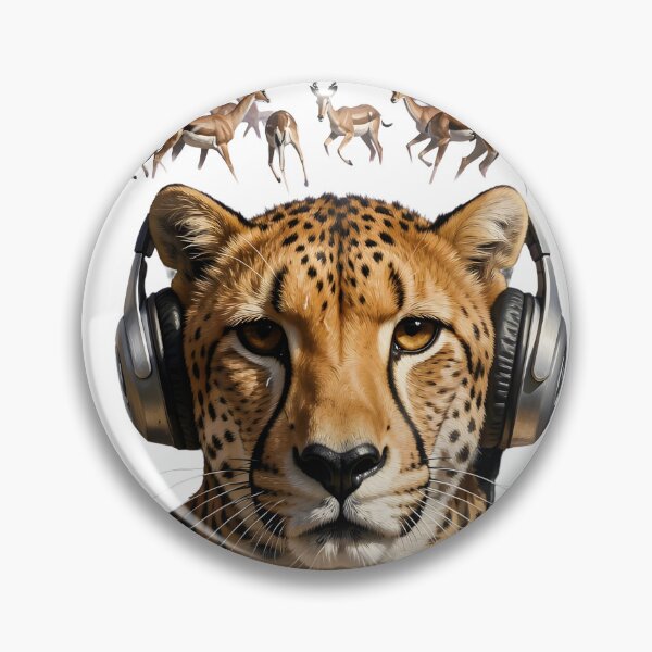 Item preview, Cheetah's Swift Rhythms - Cool Music Lover Wildlife Portrait Classic T-Shirt  designed and sold by SupernovaNote.