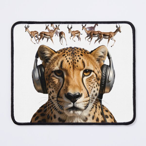 Item preview, Cheetah's Swift Rhythms - Cool Music Lover Wildlife Portrait Classic T-Shirt designed and sold by SupernovaNote.