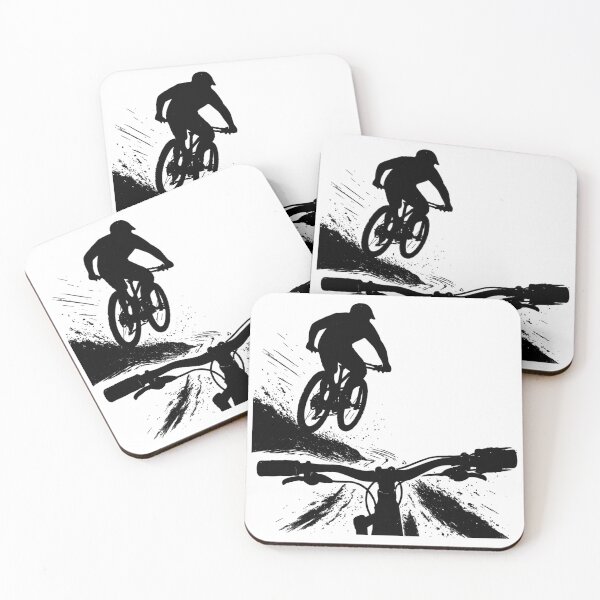 Item preview, MTB downhill jump POV - mountain bike design designed and sold by Pineapple-Tree.
