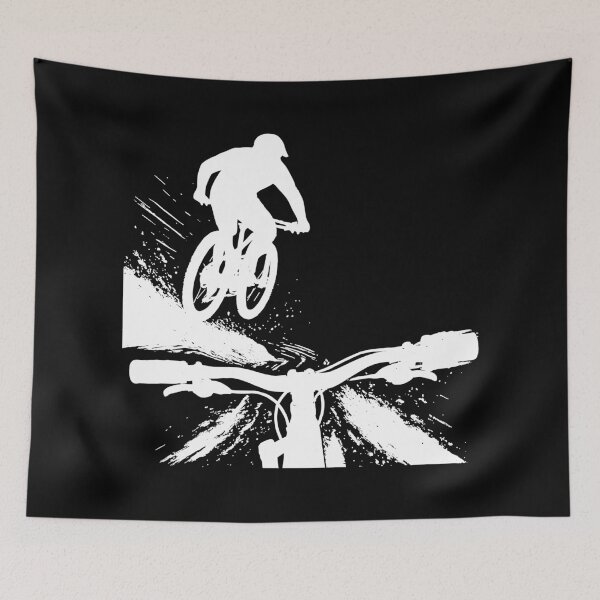 Item preview, MTB downhill jump POV - mountain bike design designed and sold by Pineapple-Tree.