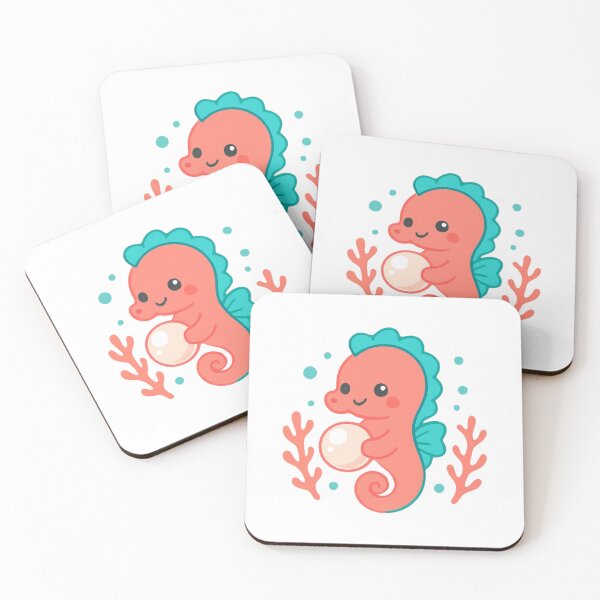 Item preview, Treasure Within Seahorse - Kawaii Ocean Sticker designed and sold by foryouandyours.