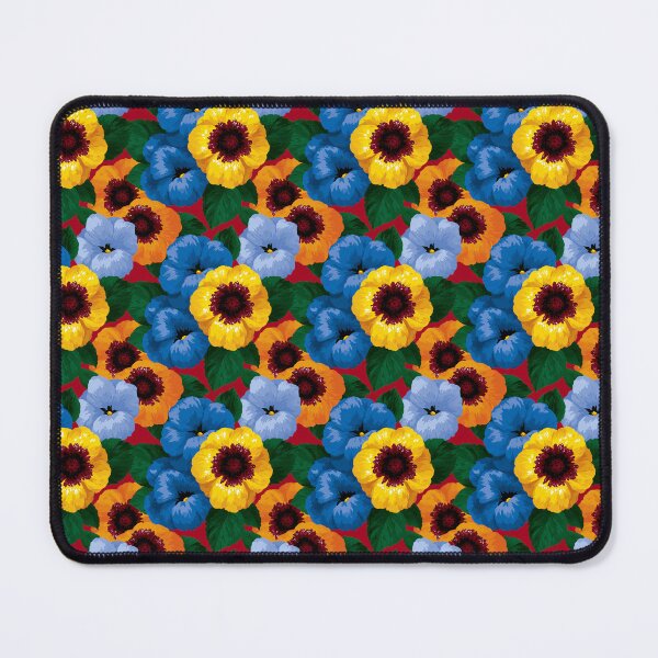 Item preview, Large Scale Retro Yellow And Blue Garden Floral designed and sold by igraphixart.